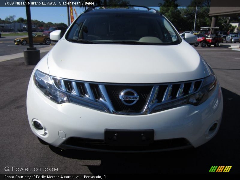 Glacier Pearl / Beige 2009 Nissan Murano LE AWD