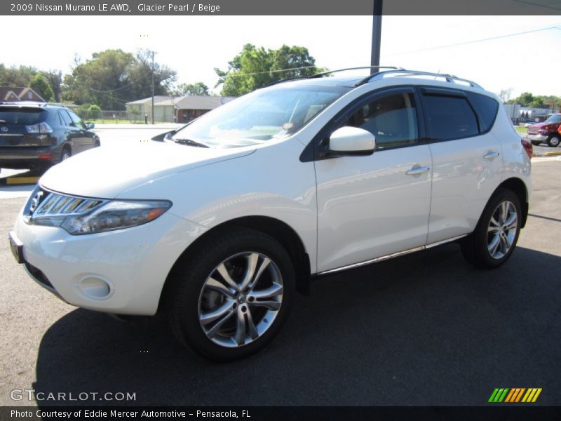 Glacier Pearl / Beige 2009 Nissan Murano LE AWD