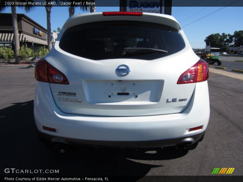 Glacier Pearl / Beige 2009 Nissan Murano LE AWD