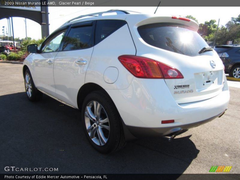 Glacier Pearl / Beige 2009 Nissan Murano LE AWD