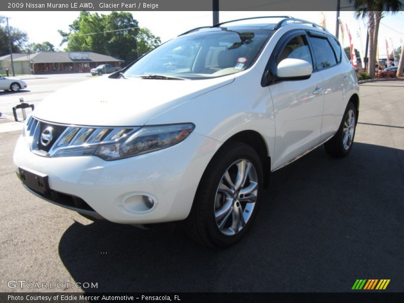 Glacier Pearl / Beige 2009 Nissan Murano LE AWD