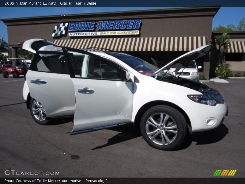 Glacier Pearl / Beige 2009 Nissan Murano LE AWD