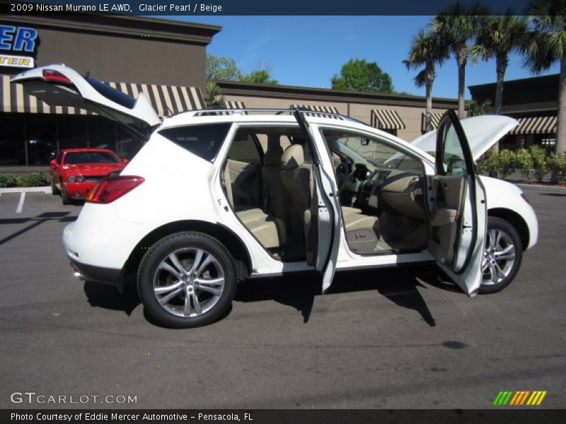 Glacier Pearl / Beige 2009 Nissan Murano LE AWD