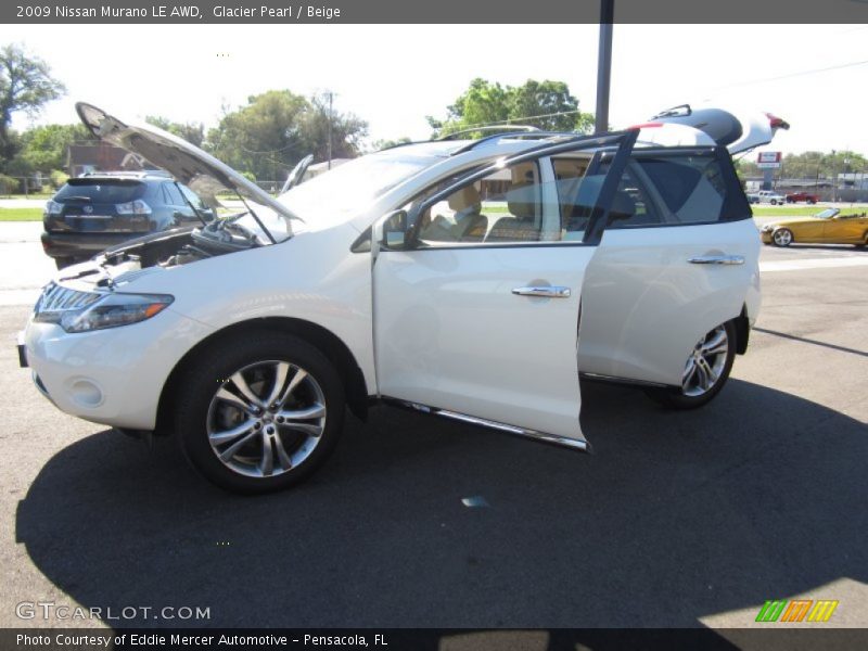 Glacier Pearl / Beige 2009 Nissan Murano LE AWD