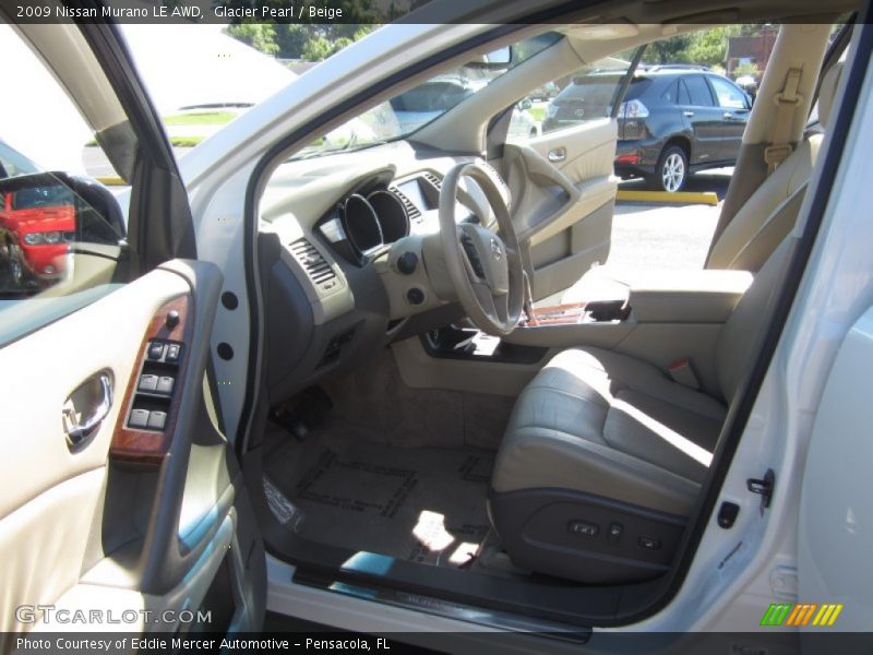 Glacier Pearl / Beige 2009 Nissan Murano LE AWD