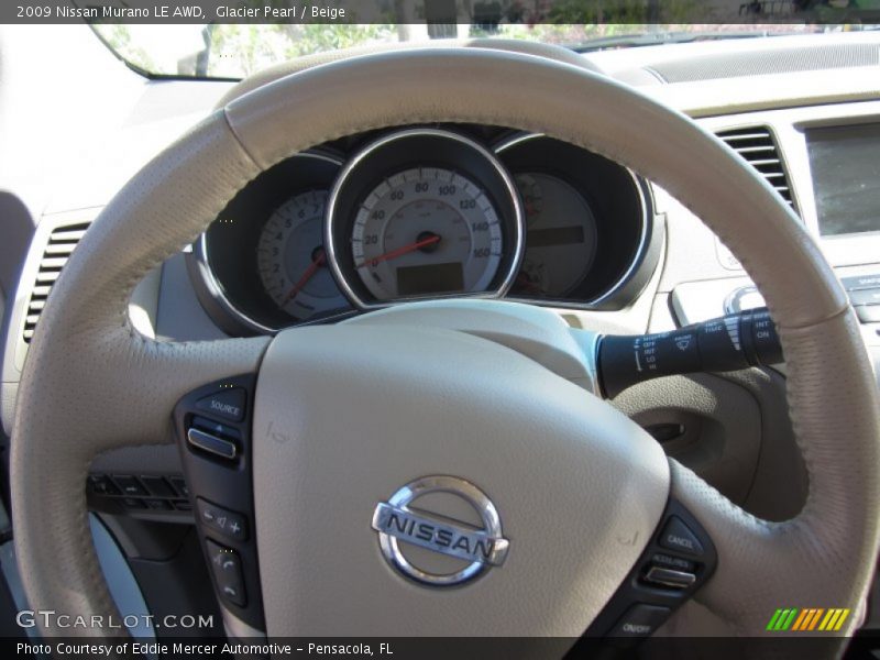 Glacier Pearl / Beige 2009 Nissan Murano LE AWD