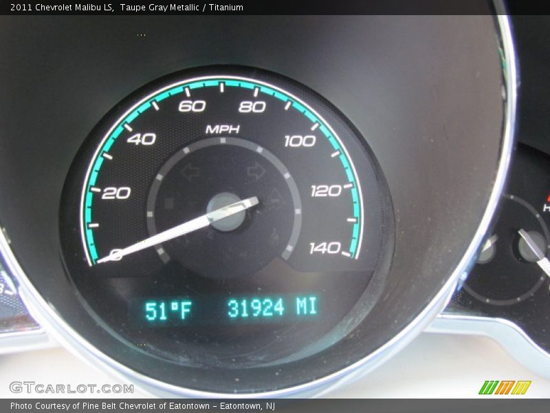 Taupe Gray Metallic / Titanium 2011 Chevrolet Malibu LS