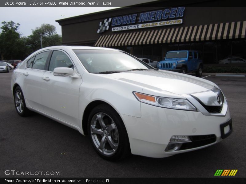 White Diamond Pearl / Taupe 2010 Acura TL 3.7 SH-AWD