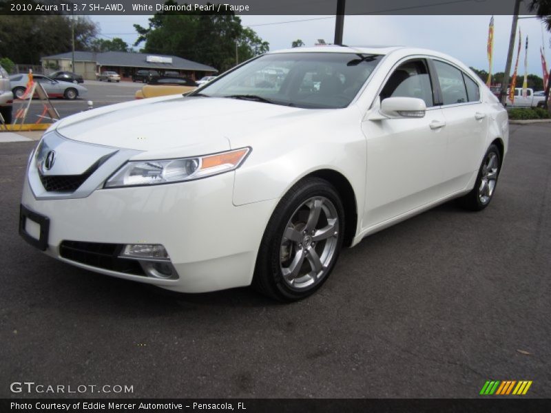 White Diamond Pearl / Taupe 2010 Acura TL 3.7 SH-AWD