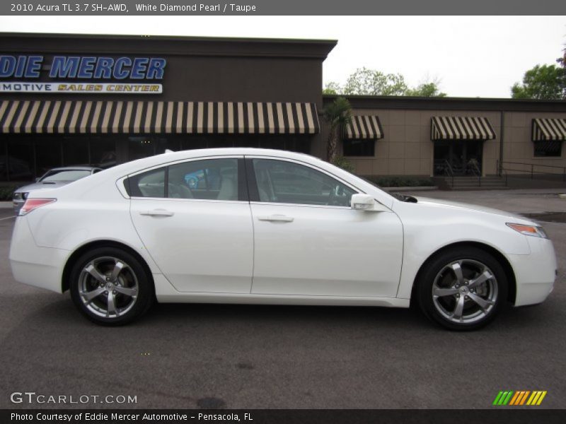 White Diamond Pearl / Taupe 2010 Acura TL 3.7 SH-AWD