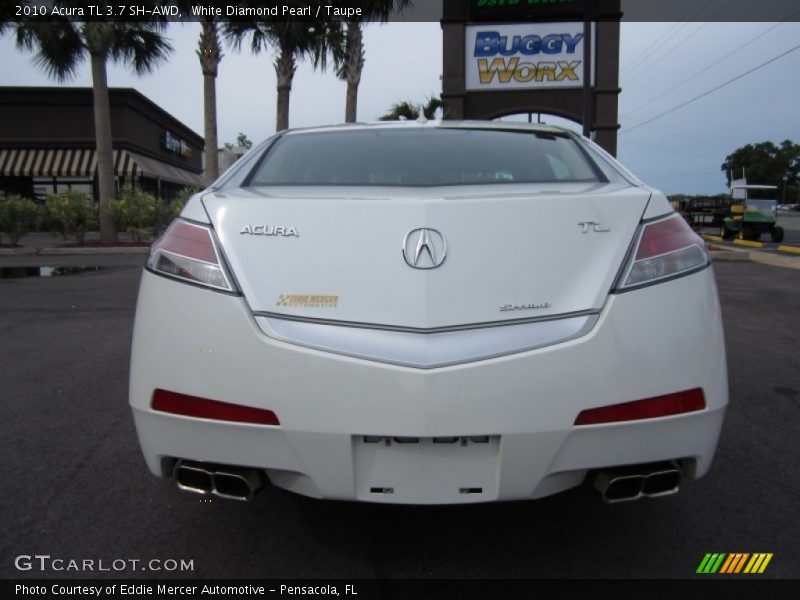 White Diamond Pearl / Taupe 2010 Acura TL 3.7 SH-AWD
