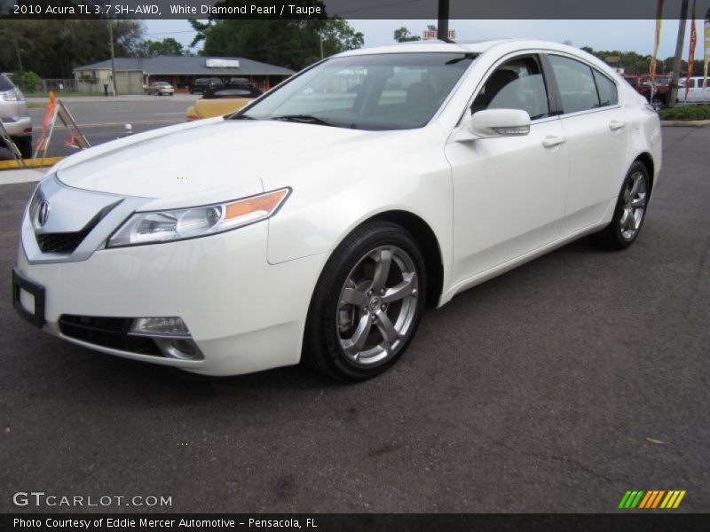 White Diamond Pearl / Taupe 2010 Acura TL 3.7 SH-AWD
