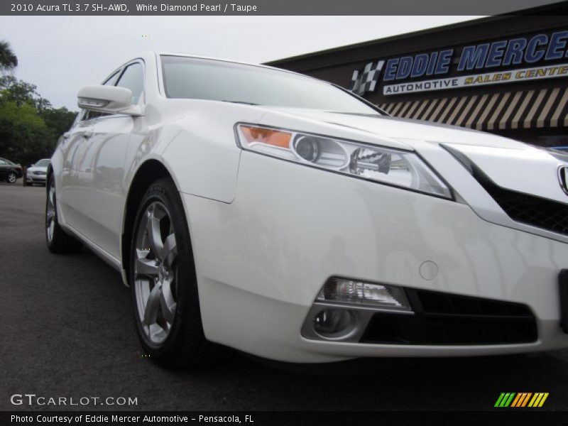 White Diamond Pearl / Taupe 2010 Acura TL 3.7 SH-AWD