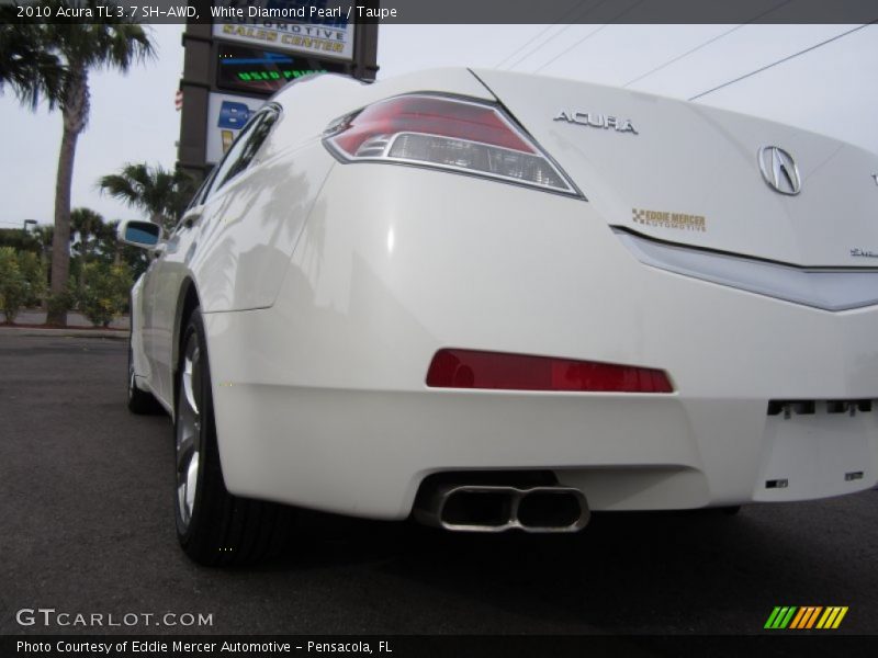 White Diamond Pearl / Taupe 2010 Acura TL 3.7 SH-AWD