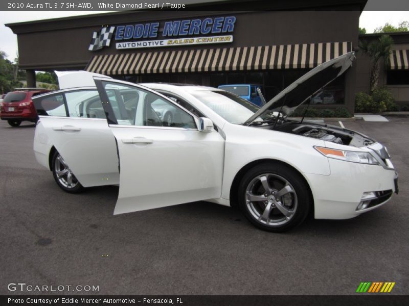 White Diamond Pearl / Taupe 2010 Acura TL 3.7 SH-AWD