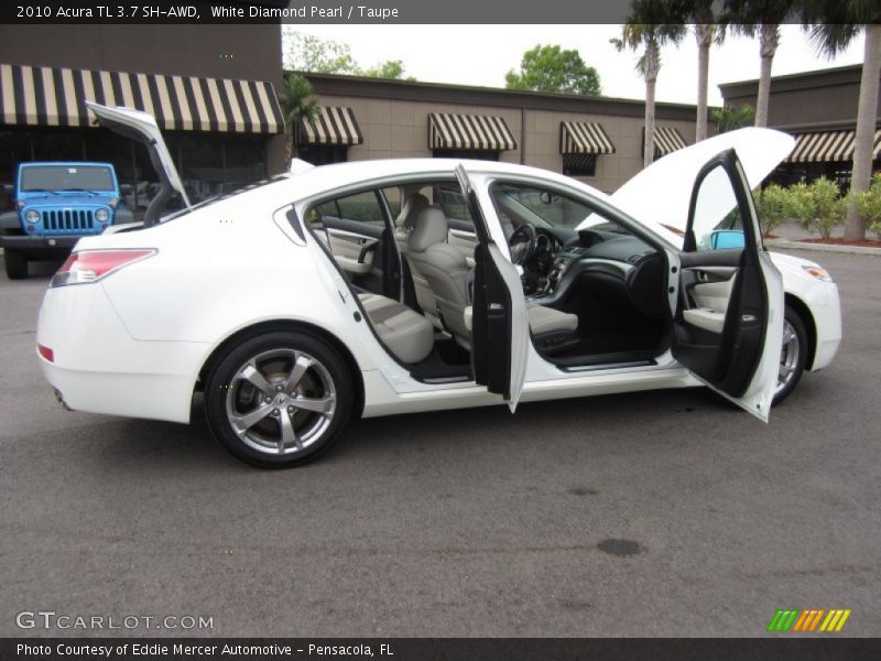 White Diamond Pearl / Taupe 2010 Acura TL 3.7 SH-AWD