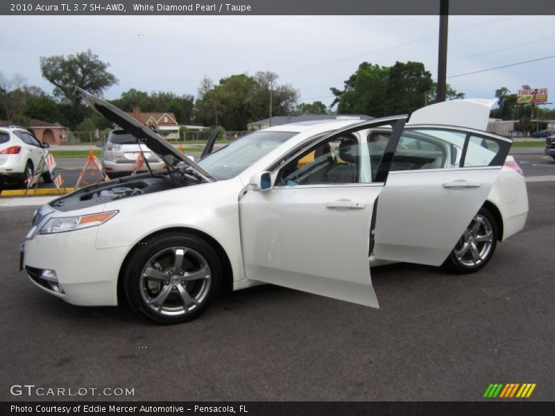 White Diamond Pearl / Taupe 2010 Acura TL 3.7 SH-AWD