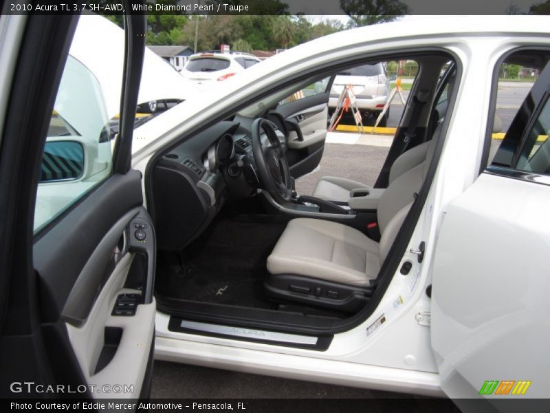 White Diamond Pearl / Taupe 2010 Acura TL 3.7 SH-AWD