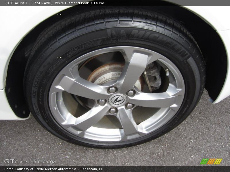 White Diamond Pearl / Taupe 2010 Acura TL 3.7 SH-AWD