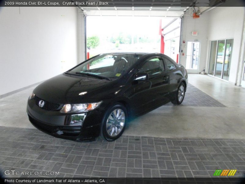 Crystal Black Pearl / Black 2009 Honda Civic EX-L Coupe