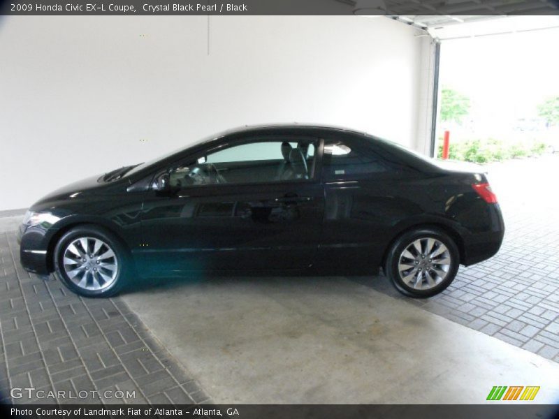 Crystal Black Pearl / Black 2009 Honda Civic EX-L Coupe