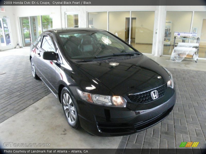Crystal Black Pearl / Black 2009 Honda Civic EX-L Coupe