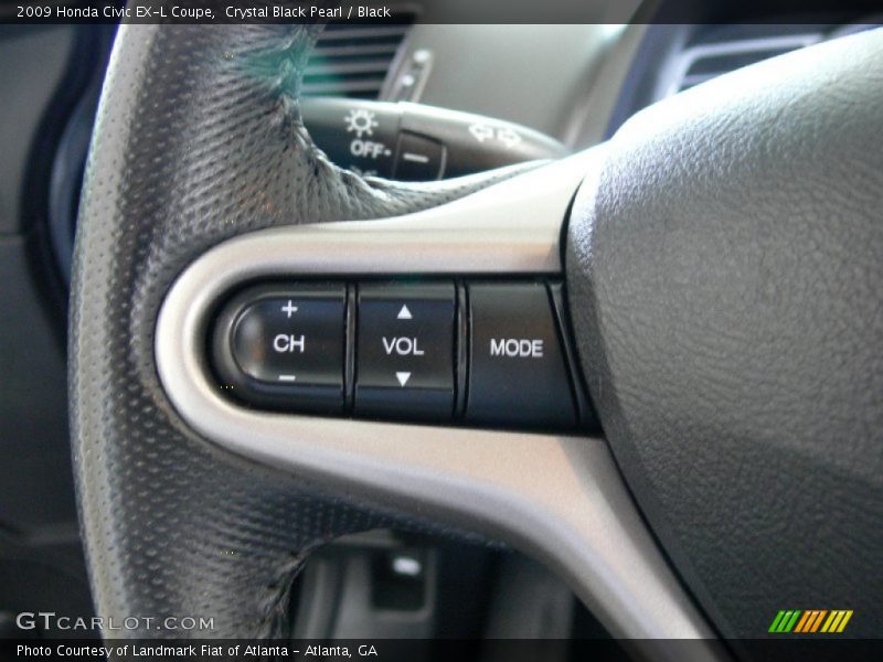 Crystal Black Pearl / Black 2009 Honda Civic EX-L Coupe