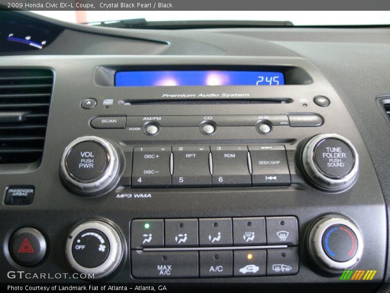 Crystal Black Pearl / Black 2009 Honda Civic EX-L Coupe