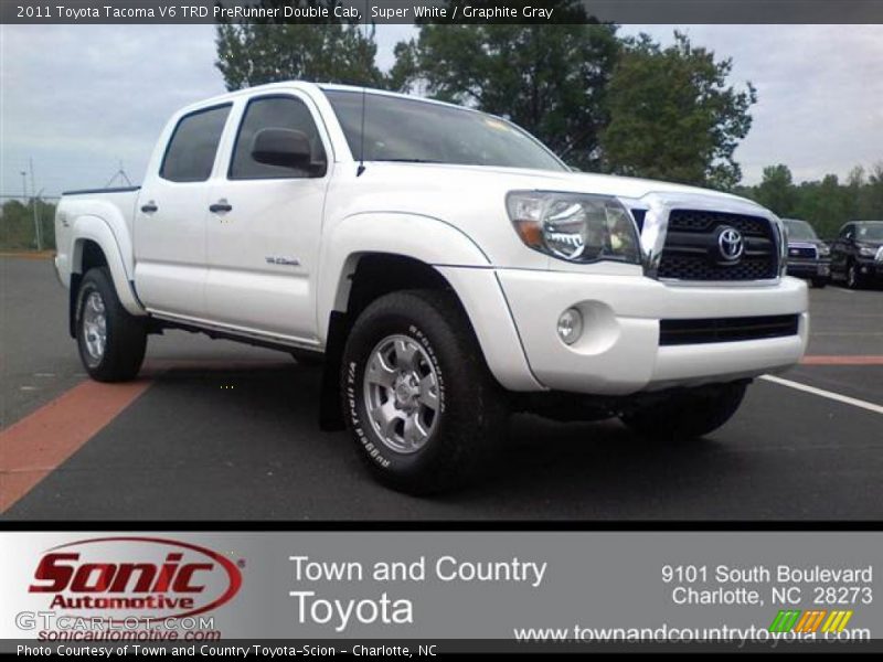 Super White / Graphite Gray 2011 Toyota Tacoma V6 TRD PreRunner Double Cab