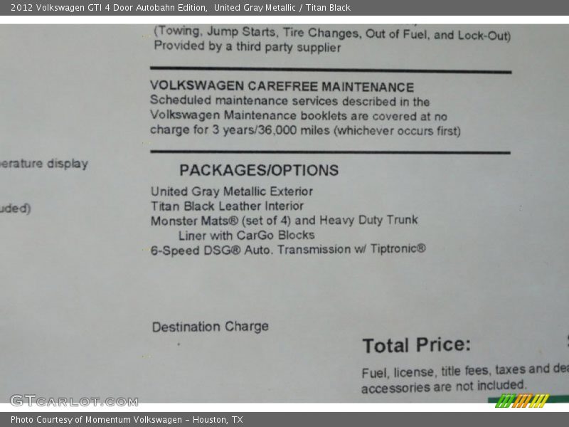 United Gray Metallic / Titan Black 2012 Volkswagen GTI 4 Door Autobahn Edition