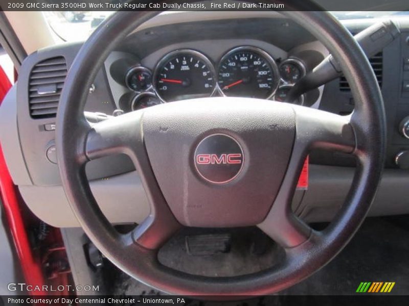 Fire Red / Dark Titanium 2009 GMC Sierra 3500HD Work Truck Regular Cab Dually Chassis