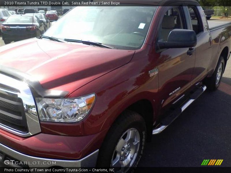 Salsa Red Pearl / Sand Beige 2010 Toyota Tundra TRD Double Cab