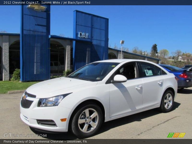 Summit White / Jet Black/Sport Red 2012 Chevrolet Cruze LT