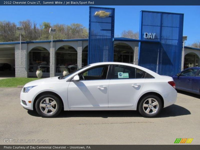 Summit White / Jet Black/Sport Red 2012 Chevrolet Cruze LT