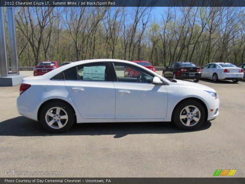 Summit White / Jet Black/Sport Red 2012 Chevrolet Cruze LT