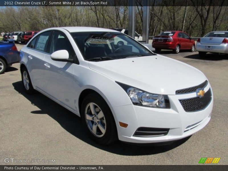 Summit White / Jet Black/Sport Red 2012 Chevrolet Cruze LT