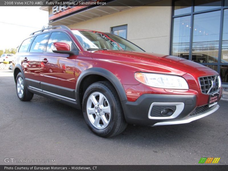 Ruby Red Metallic / Sandstone Beige 2008 Volvo XC70 AWD