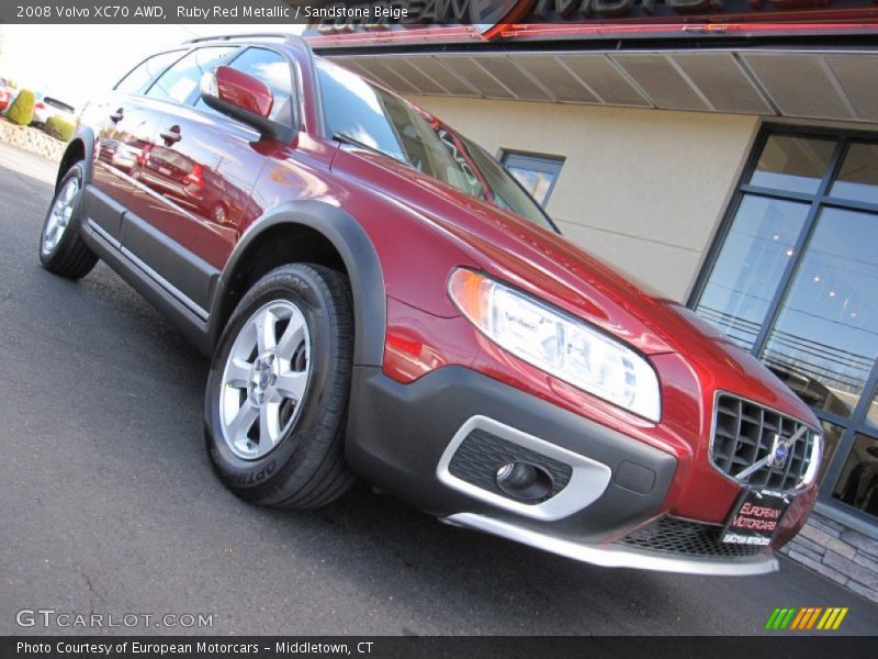 Ruby Red Metallic / Sandstone Beige 2008 Volvo XC70 AWD