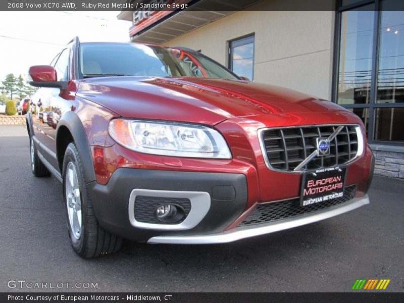 Ruby Red Metallic / Sandstone Beige 2008 Volvo XC70 AWD