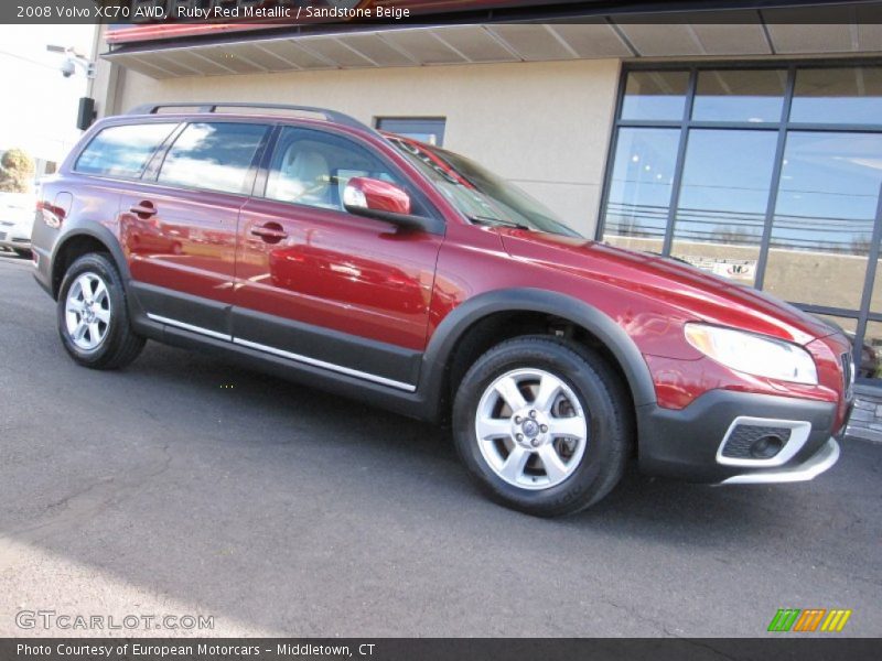 Ruby Red Metallic / Sandstone Beige 2008 Volvo XC70 AWD