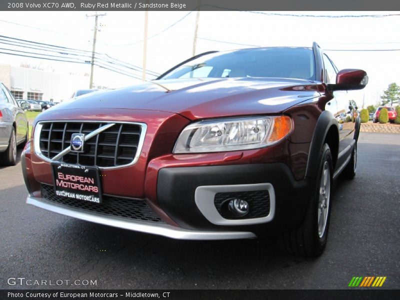 Ruby Red Metallic / Sandstone Beige 2008 Volvo XC70 AWD