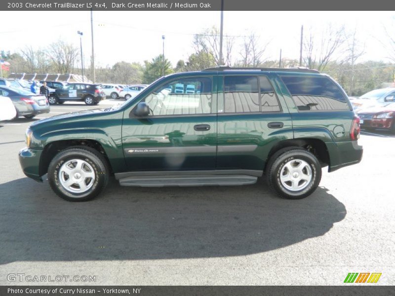 Dark Green Metallic / Medium Oak 2003 Chevrolet TrailBlazer LS 4x4