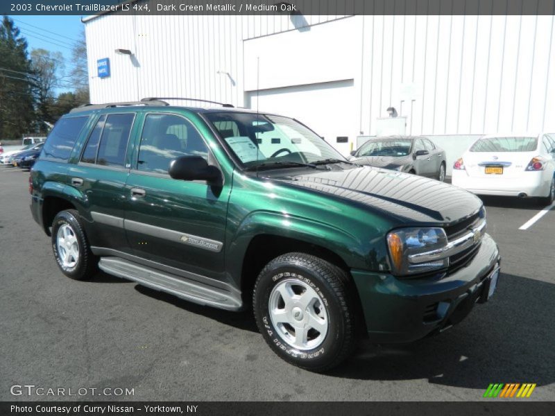 Dark Green Metallic / Medium Oak 2003 Chevrolet TrailBlazer LS 4x4