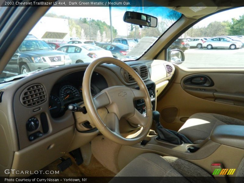 Dark Green Metallic / Medium Oak 2003 Chevrolet TrailBlazer LS 4x4