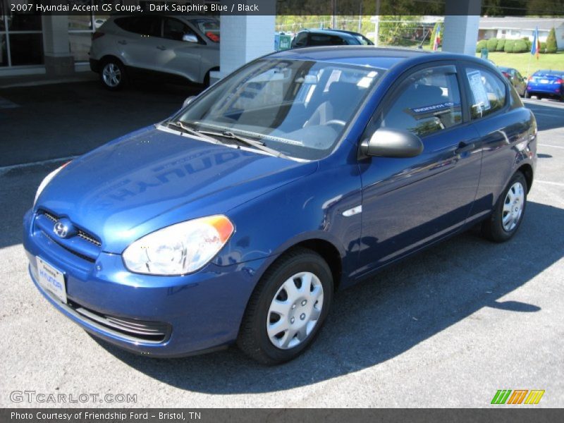 Dark Sapphire Blue / Black 2007 Hyundai Accent GS Coupe