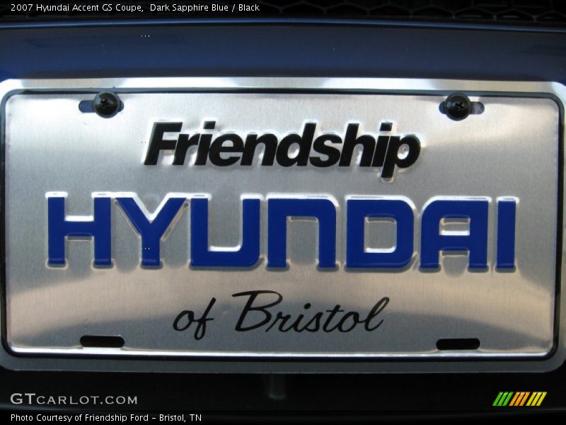 Dark Sapphire Blue / Black 2007 Hyundai Accent GS Coupe