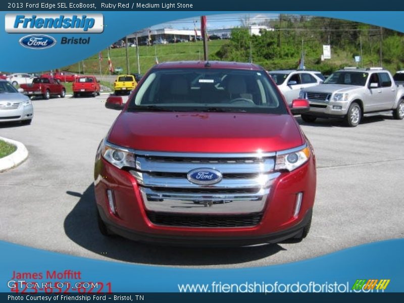 Ruby Red / Medium Light Stone 2013 Ford Edge SEL EcoBoost