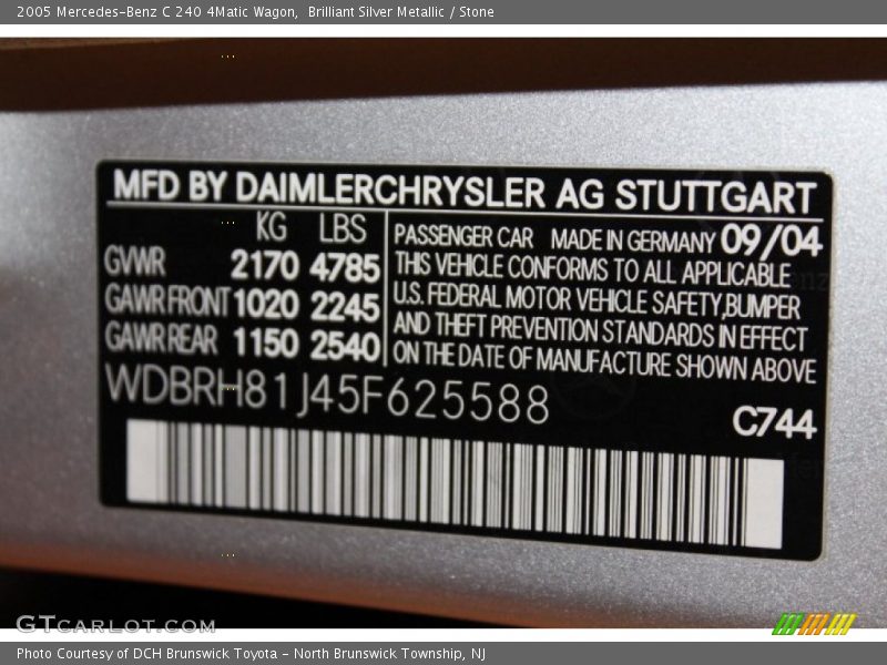 Brilliant Silver Metallic / Stone 2005 Mercedes-Benz C 240 4Matic Wagon