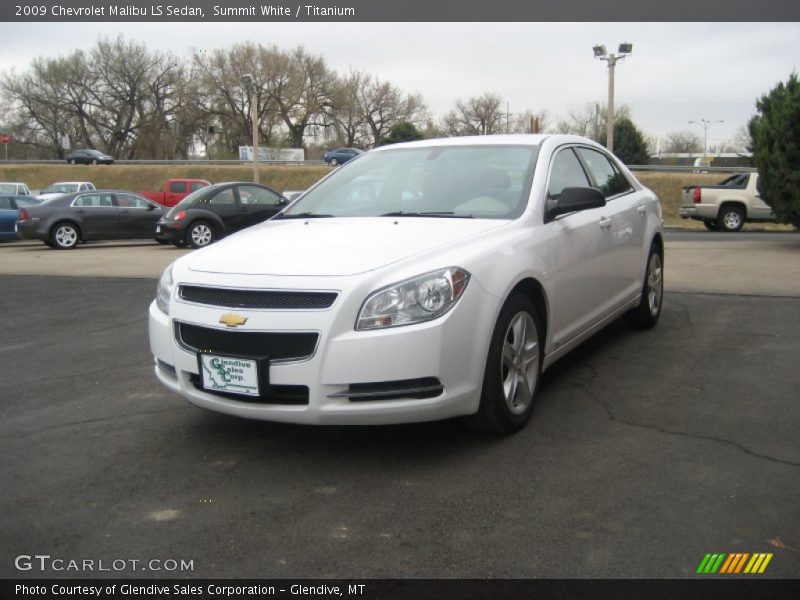 Summit White / Titanium 2009 Chevrolet Malibu LS Sedan