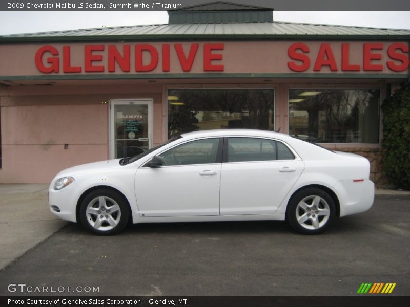 Summit White / Titanium 2009 Chevrolet Malibu LS Sedan